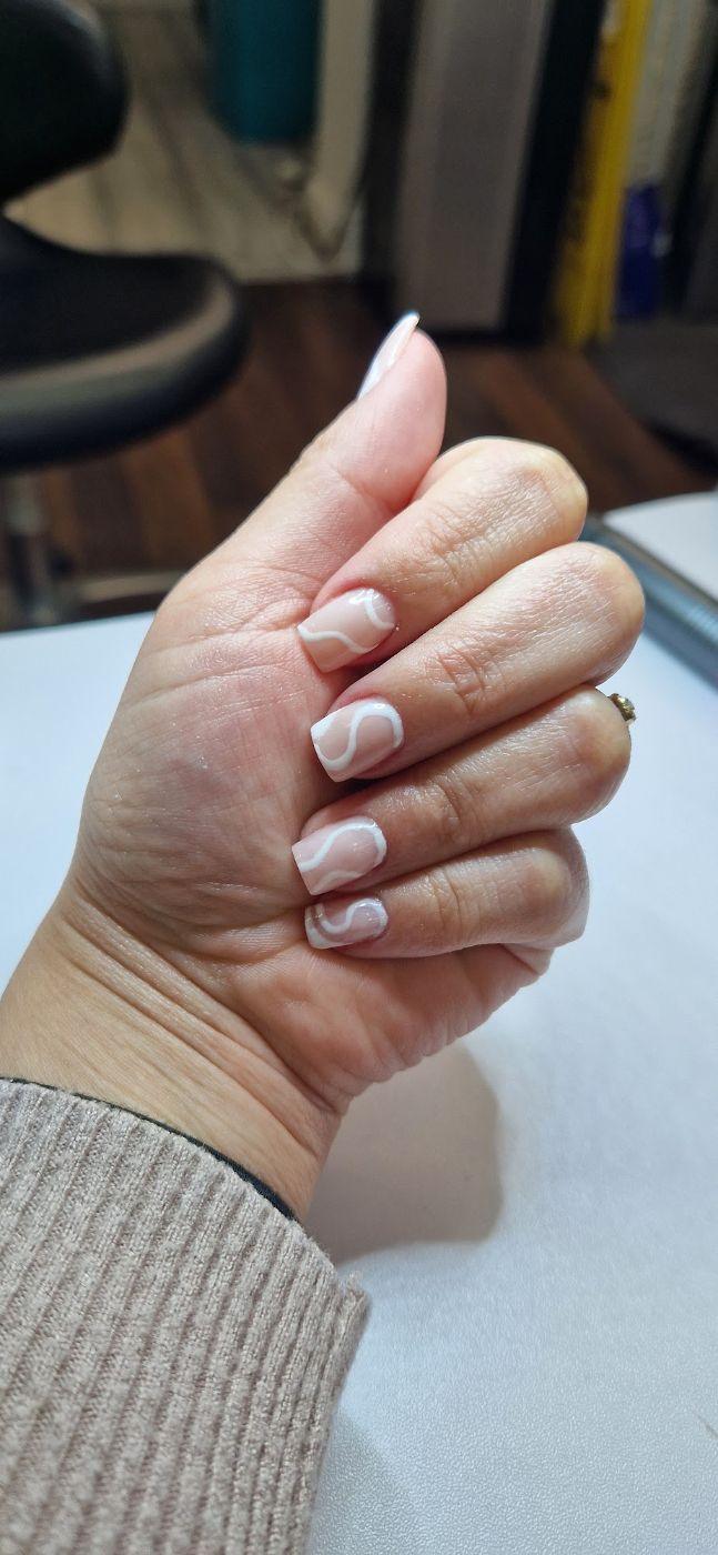Nude manicure done at the salon